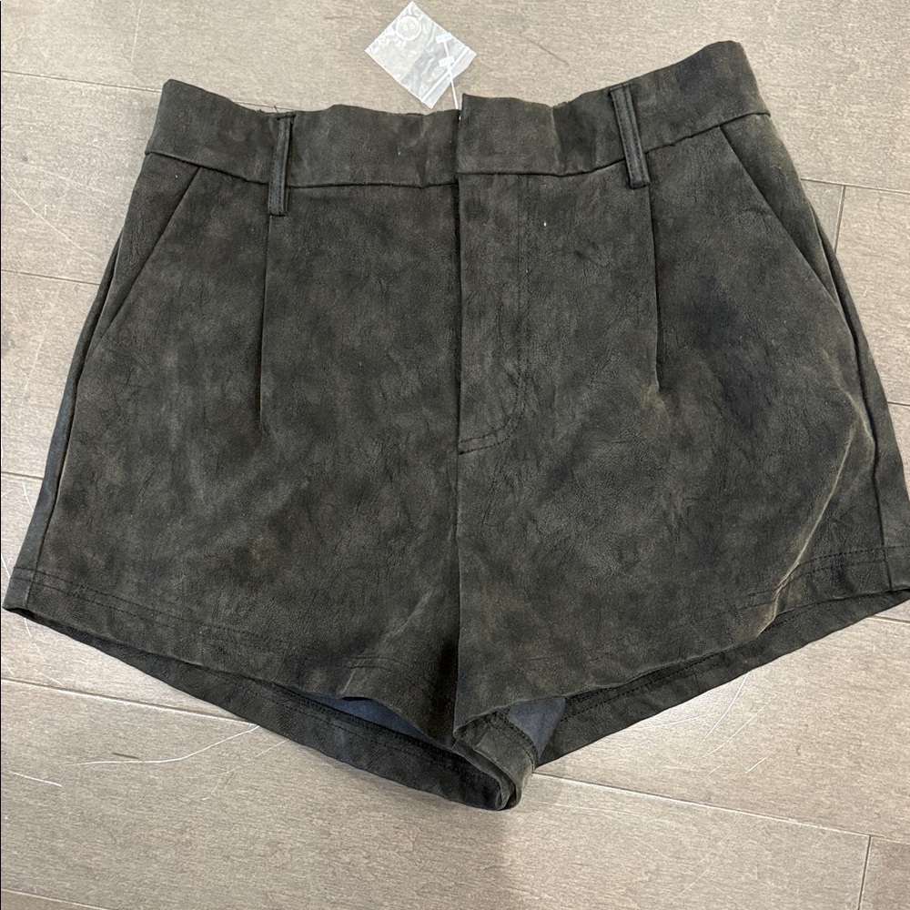 NWT Free People Dark brown vegan suede High Waist Shorts Sz S